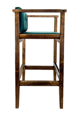 Кресло бильярдное изумрудно-зеленый+береза коньяк