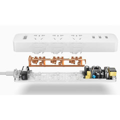 Удлинитель Xiaomi Mi Power Strip 3 (XMCXB01QM), белый, 1.8 м