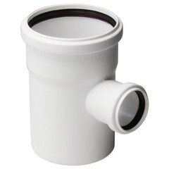 Тройник для малошумной канализации DN75х50, угол поворота 87гр. ELITE МК МПП РосТурПласт, белый
