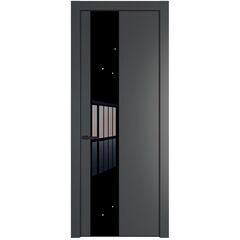 Межкомнатная дверь эмаль Profil Doors 19PA графит со вставкой