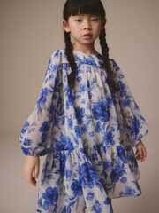 Платье для девочки Next AW4-617, Синий, Белый