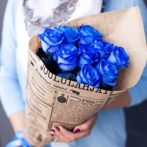 Розы синие от 9шт