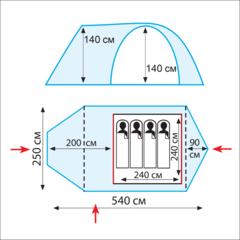 Tramp палатка Grot B4 (4 местная)