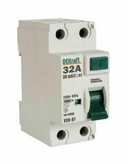 14062 Выключ.диф.тока 2п 32A-100 УЗО DEKraft