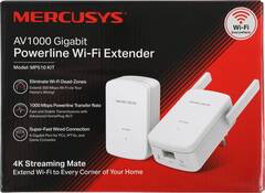 Mercusys MP510 KIT Комплект адаптеров  u Powerline с Wi-Fi до 300 Мбит/с, Plug and Play, передача данных до 300 м