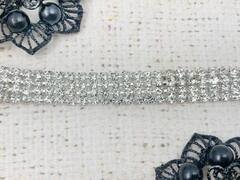 Цепь со стразами, ш. 1,2 см, серебро
