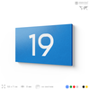Табличка с номером 19 на дверь квартиры, для офиса, кабинета, аудитории, склада, голубая 120х70 мм, Айдентика Технолоджи