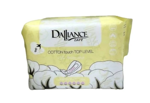 LILO Прокладки гигиенические DALLIANCE Care COTTON touch SUPER PLUS Ultra, 8шт. (Китай)