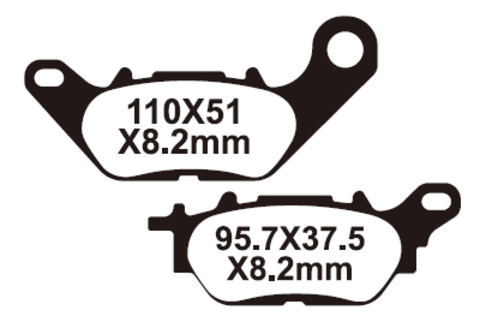 YL-F082 Тормозные колодки дисковые мото YONGLI Organic (FDB2238P)