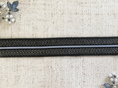 Лента репсовая с люрексом, ш. 2,5 см, чёрный