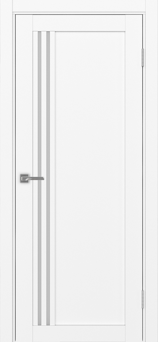 Дверь межкомнатная Оптима Порте Турин 555.21, цвет белый снежный, экошпон, стекло мателюкс
