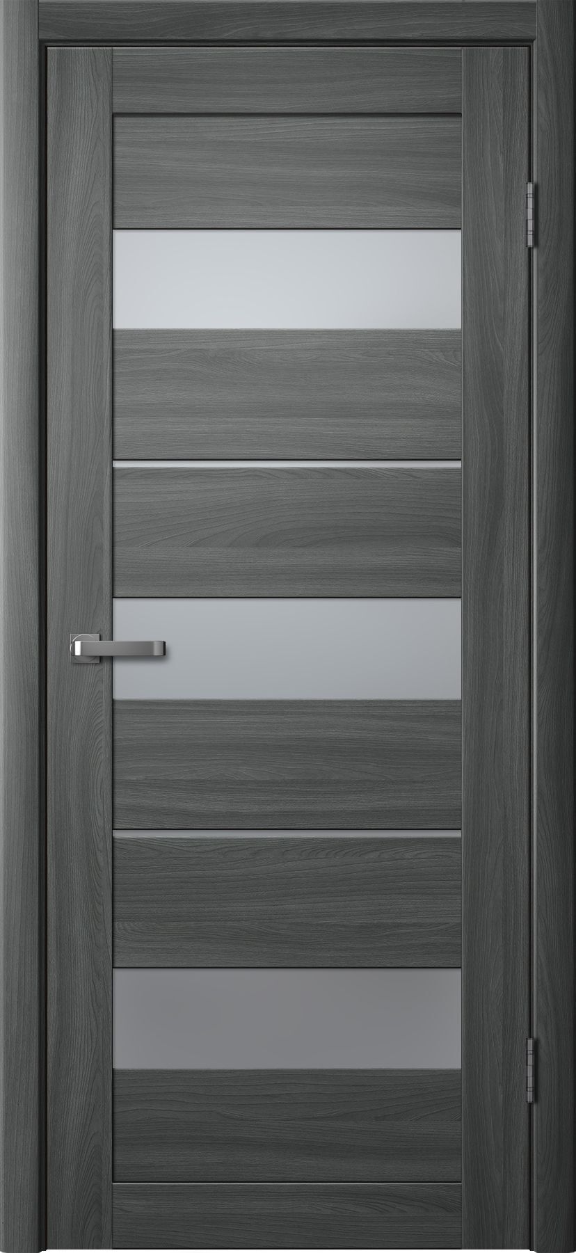 Дверь межкомнатная Двероникс 20Л, цвет графит ясень, экошпон, стекло матовое