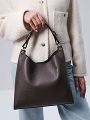 Сумка кожаная темно-коричневая