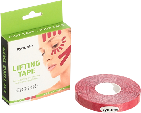 Ayoume Аюм Тейп для лица 1см*5м красный Kinesiology tape roll 1см*5м