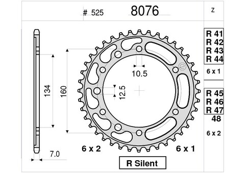 Звезда ведомая Ognibene 8076-R42 (JTR1307.42 / JTR1317.42)