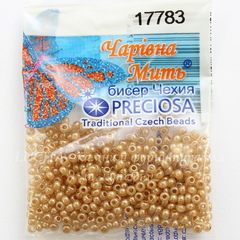 17783 Бисер 10/0 Preciosa Алебастр оранжевый металлик