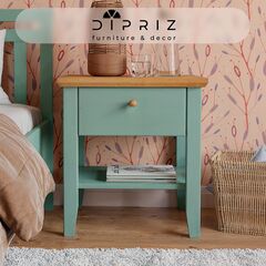 Прикроватная тумба Саргас из натурального дерева, с дубовыми ручками