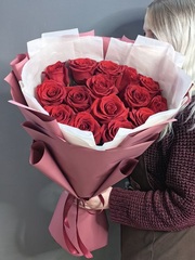 Букет из 15 красный роз (Эквадор 60 см)