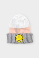 шапка  для девочки  КВ 20344/св.серый меланж,св.персик