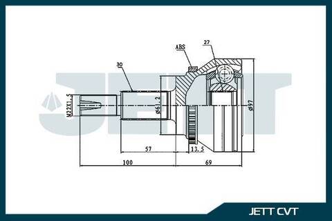 ШРУС внешний JETT V41-2593 ABS