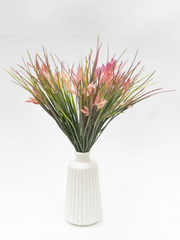 Растение искусственное, Зелень с цветами на вставке, Розовый, 34 см, 1 шт.