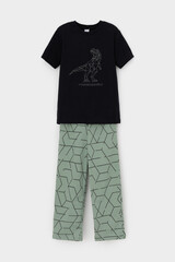 пижама  для мальчика  К 1599/черный,геометрия