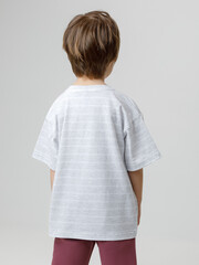 фуфайка  для мальчика  КР 302912/св.серый меланж,полоска к632