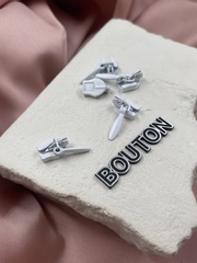 Бегунок белый (собачка) тип 2 для потайной молнии