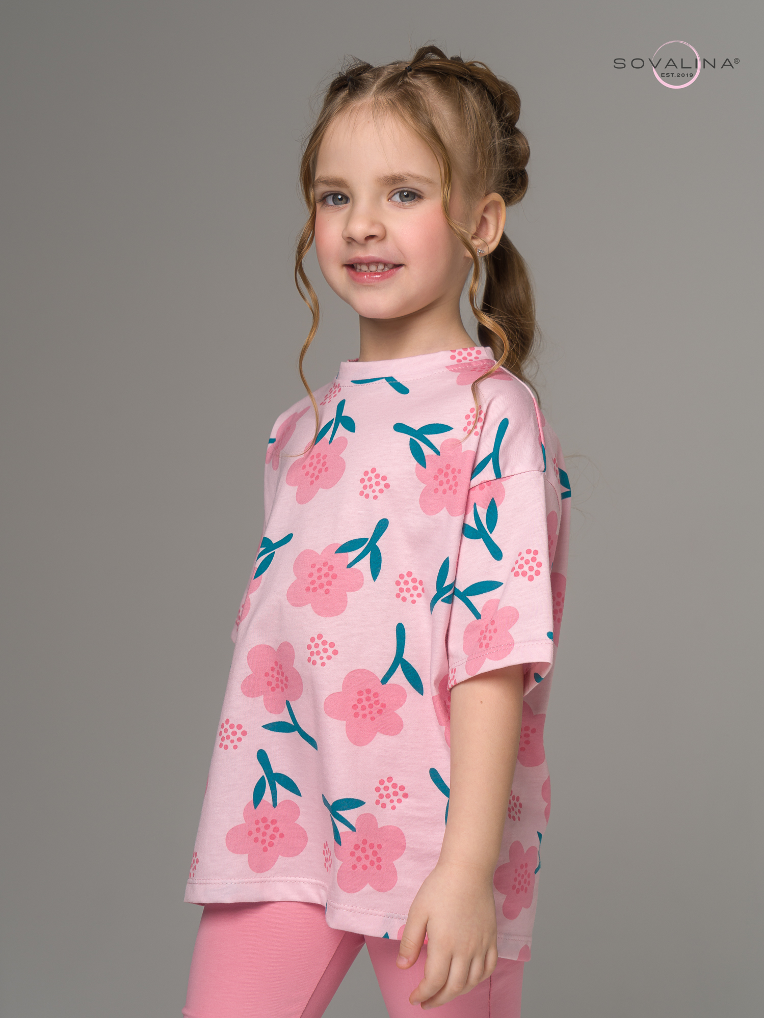 Костюм Мун незабудки на пудре-пудра