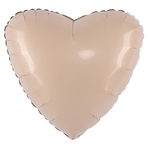 Шар сердце, мистик, кремовый, сатин, 45 см