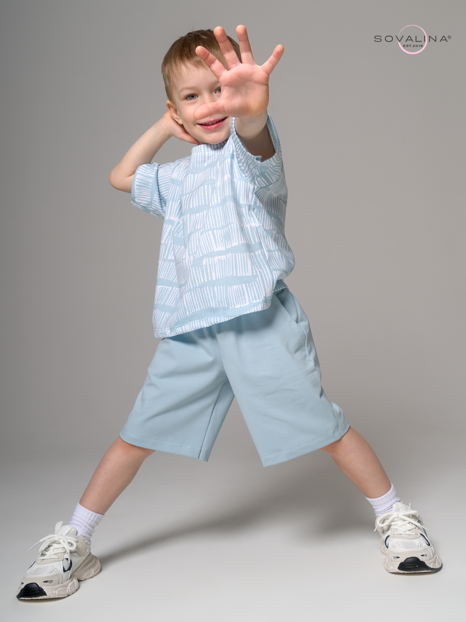 Костюм Light men белые волны-бирюза