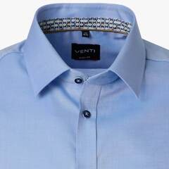 Сорочка мужская Venti Body Fit 226110381-103 из фактурной ткани голубая, короткий рукав