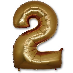 Шар Г 40''/102 см, Цифра Золото (Gold) 
