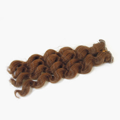 Волосы для кукол, трессы кудри-локоны-спиральки, коричневые с рыжинкой, длина 15 см*1 метр.