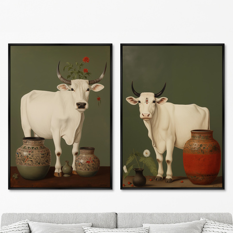 ArtNoMore - Набор из 2-х репродукций картин на холсте Cows, 2024г.