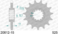 Звезда передняя AFAM 20612-15 (JTF1370.15) для Honda CBR650