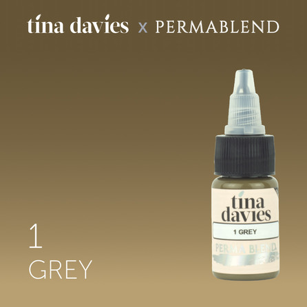 1. Grey пигмент для бровей   "Tina Davies 'I Love INK' Permablend