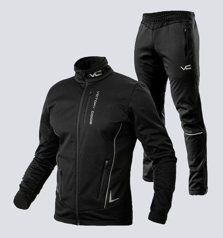 Утеплённый лыжный костюм 905 Victory Code Speed Up Black A2 без лямок мужской
