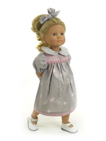 Платье с воротничком - На кукле. Одежда для кукол, пупсов и мягких игрушек.