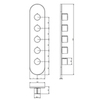 Gessi Tondo Welliness Внешняя часть встраиваем. термостатического смесителя , подкл на 3/4,с гориз/вертик установкой на 4 выхода, цвет хром 43068#031