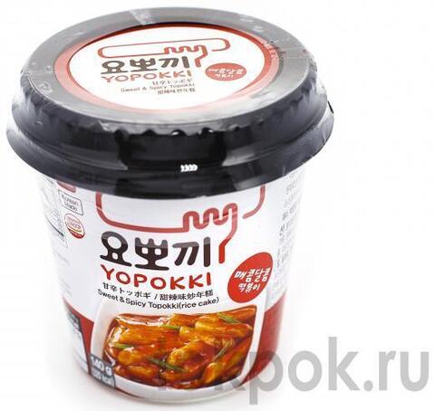 Токпокки (рисовые клецки) Yopokki с остро-сладким соусом, 140 гр