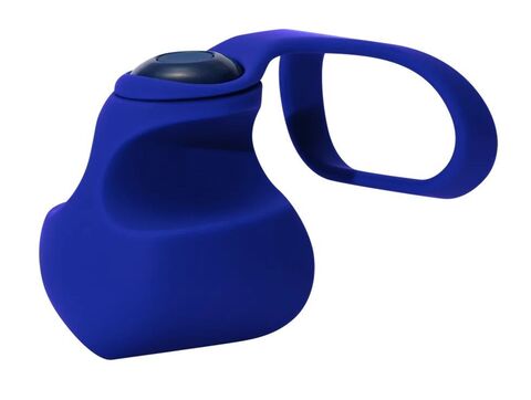 Синяя вибронасадка на пальцы Fin Finger - Dame Products E27806