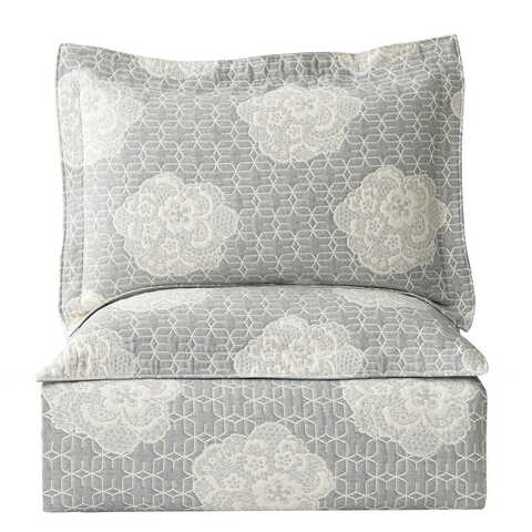 Покрывало 250х260 и 2 наволочки 50х70 Arya home Apollo серое
