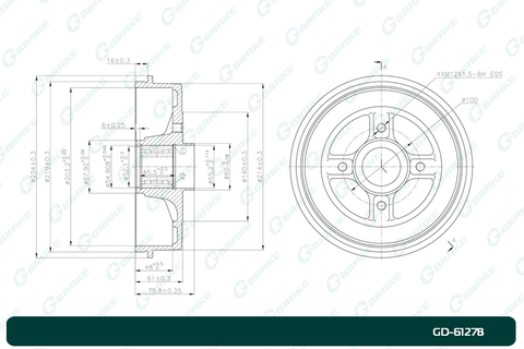 Барабан тормозной G-brake  GD-61278