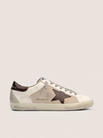 Men’s Super Star with suede inserts and lizard-print leather star