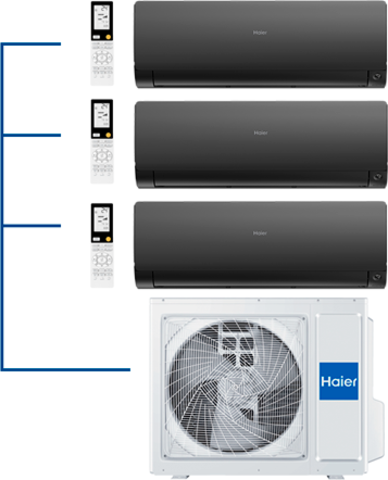 Мульти сплит-система Haier 3 Х AS25S2SF2FA-B / 3U70S2SR5FA на 3 комнаты 25+25+25 м2
