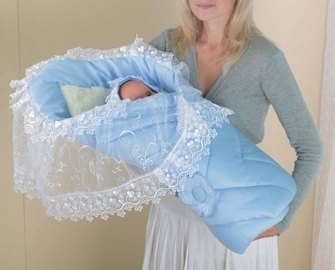 Одеяло-конверт на выписку для новорожденного 
