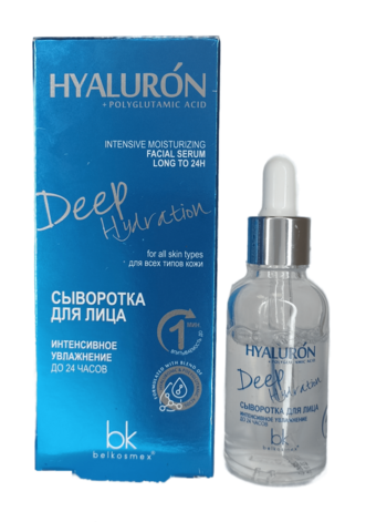 BelKosmex Hialuron Deep Hydration Сыворотка для лица Интенсивное увлажнение до 24 час.30г