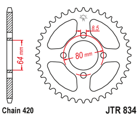 Звезда ведомая для мотоцикла JTR834.32