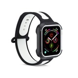 Силиконовый чехол Sport Case для Apple Watch 40 мм (Черный с белым)